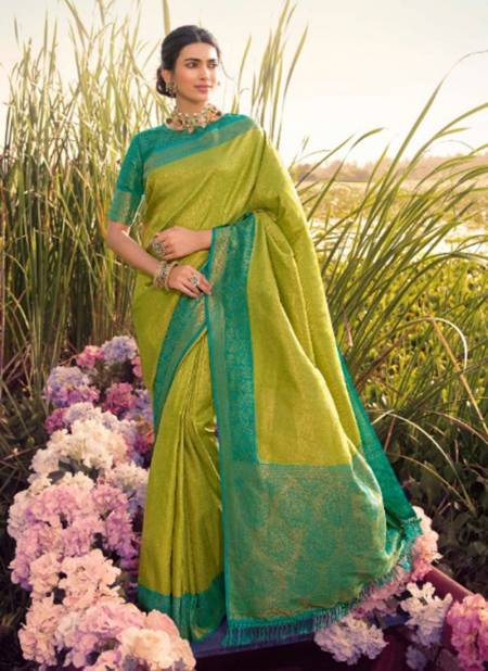 Green and Blue Colour Parampara Vol-3 Pankh New Latest Designer Ethnic Wear Silk Saree Collection 3313